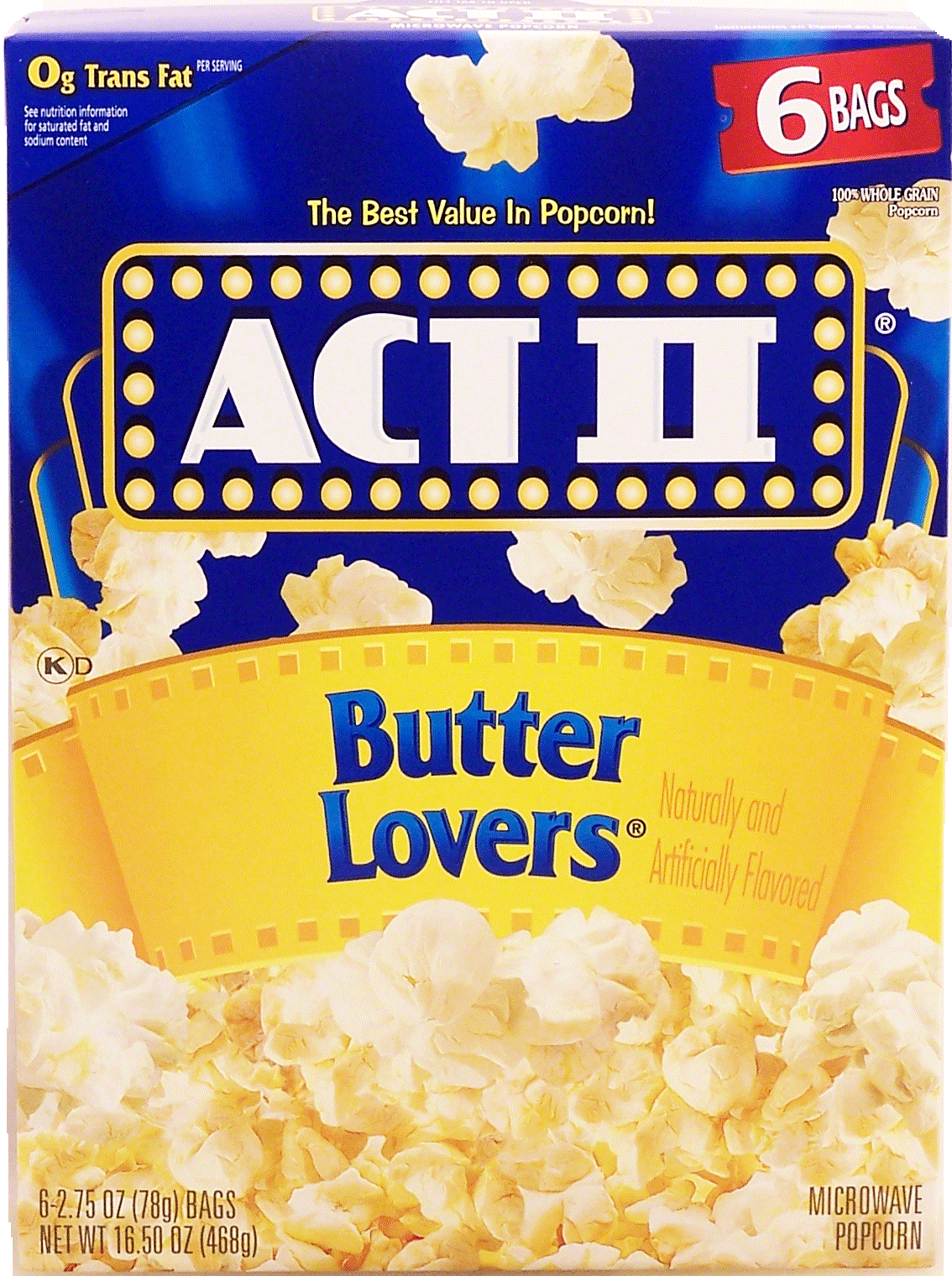 Act II Butter Lovers microwave popcorn, butter lovers, 6-bags Full-Size Picture